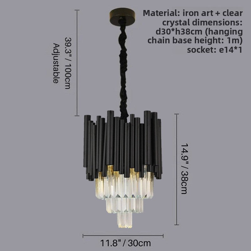 Crystal Chandelier with Stainless Steel Frame