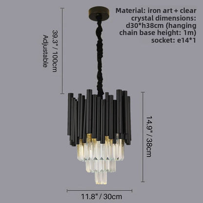 Crystal Chandelier with Stainless Steel Frame