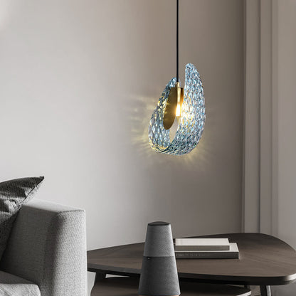 Modern Glass Pendant Light with Copper Finish