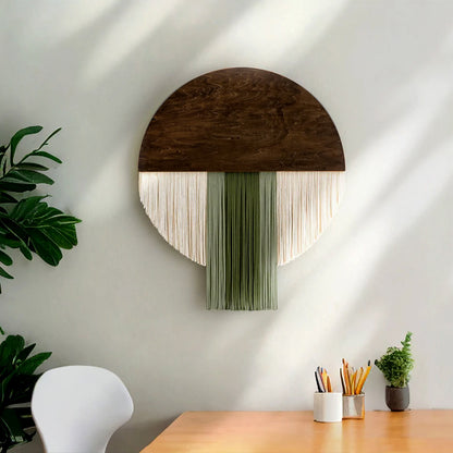 Hand Woven Round Wall Tapestry Nordic Decor