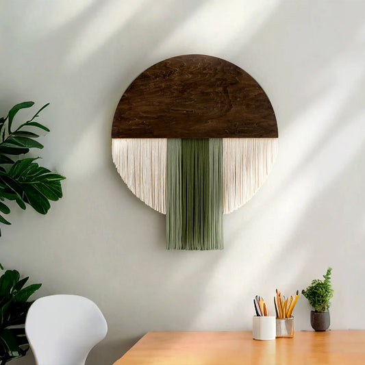 Hand Woven Round Wall Tapestry Nordic Decor