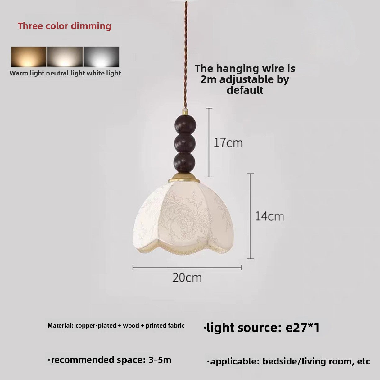 Shell Light French Style Bedroom Pendant Lamp