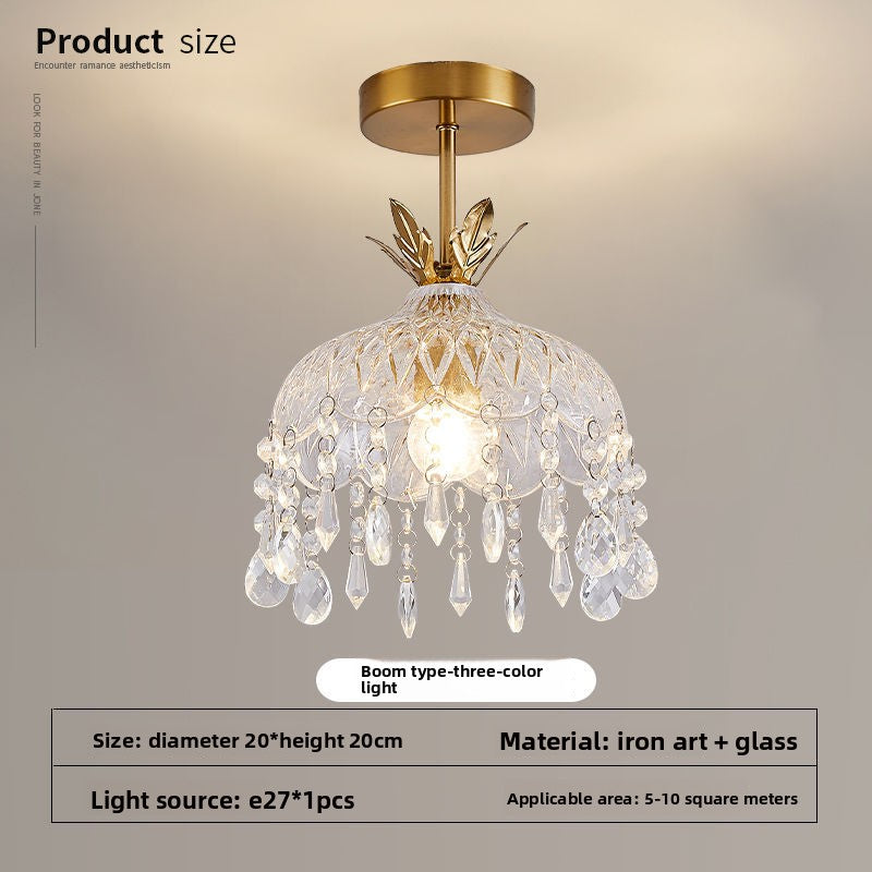 French Retro Crystal Chandelier Light
