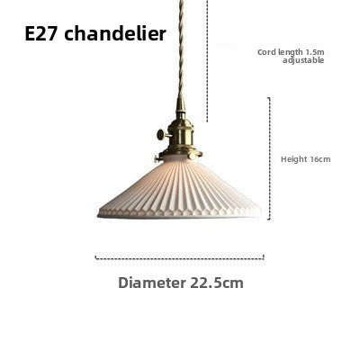 Japanese Style Brass Ceramic Pendant Lamp